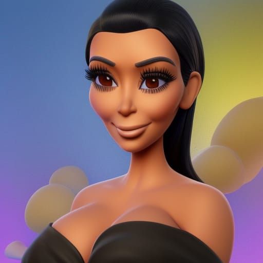 Kim Kardashian as Pixar-Style 3D Digital Art
