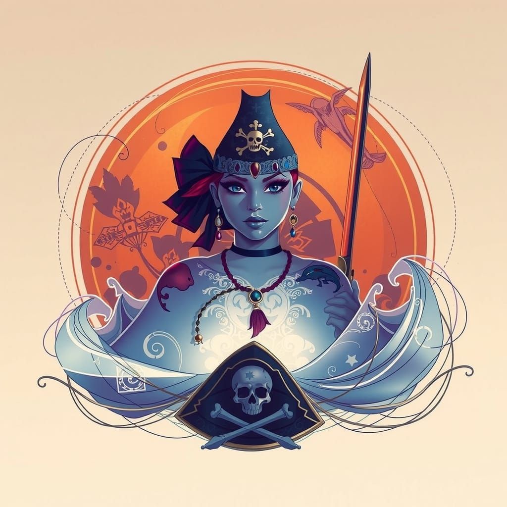 Swashbuckling beauty dances in vibrant adventure