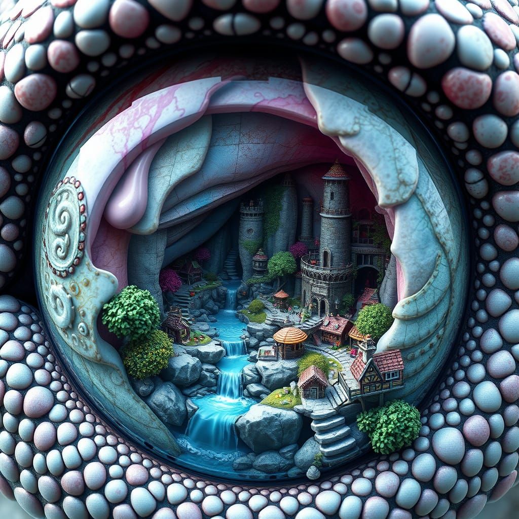 Fairy Village in Snake Eye, Digital Art