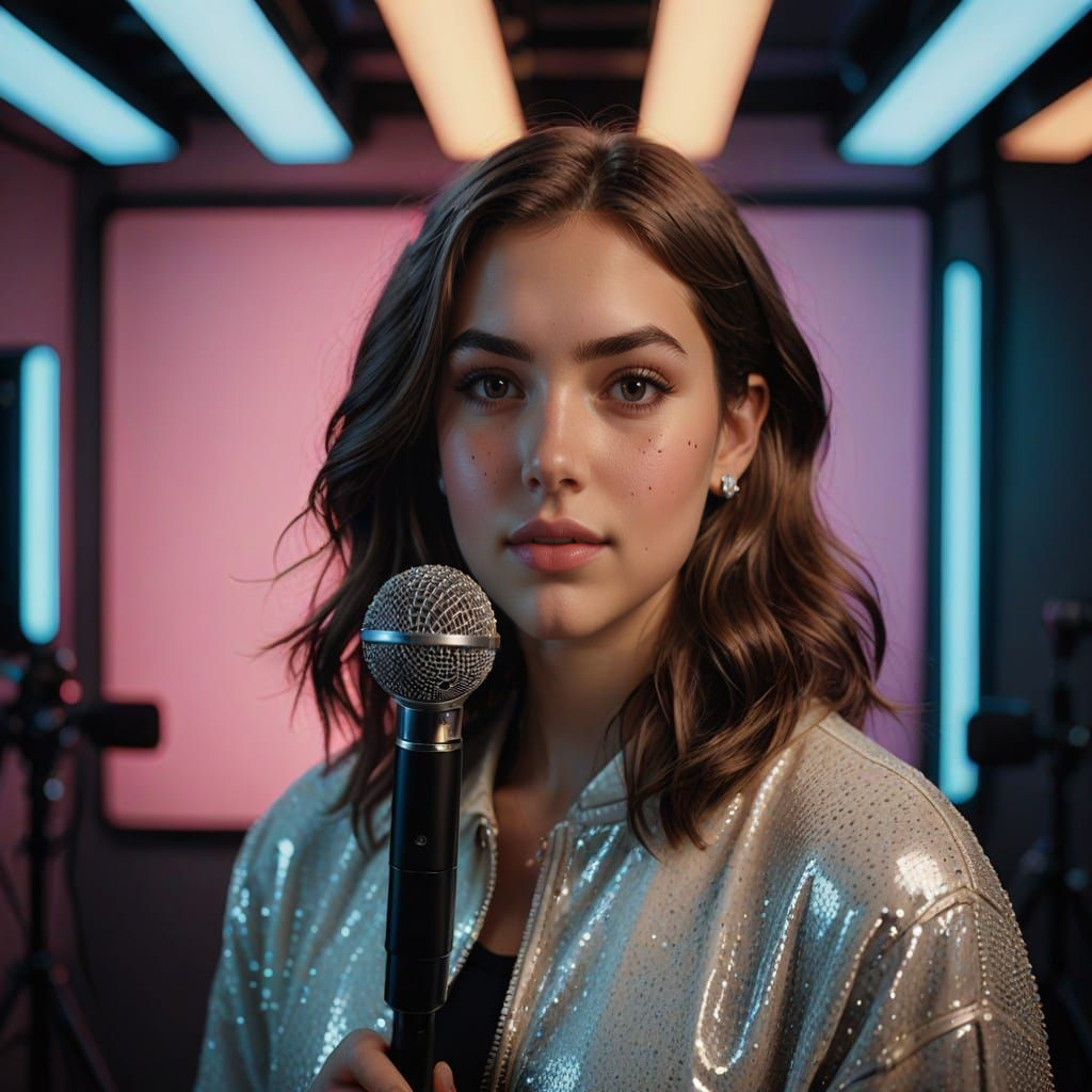 Hyper Realistic Portrait of a Young Woman in Her Room