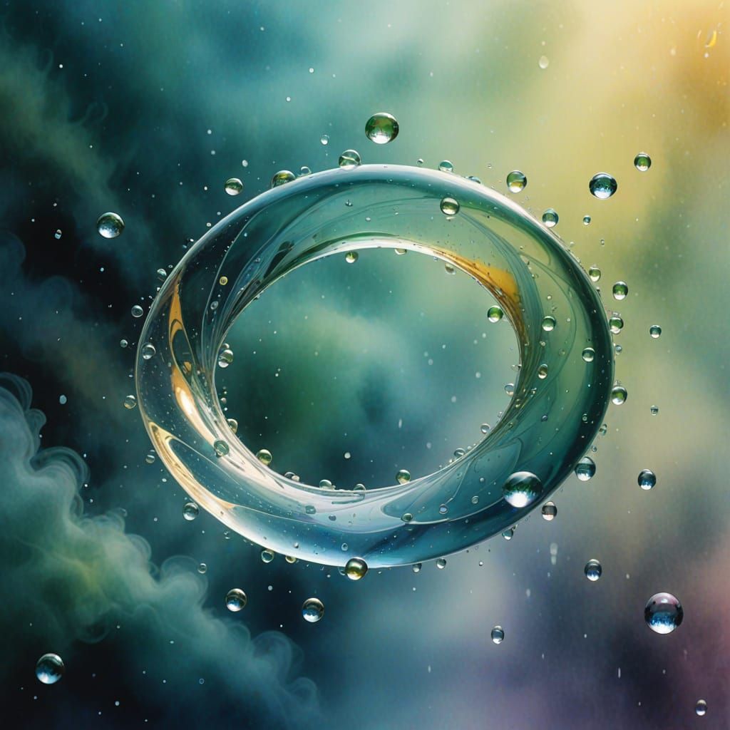 Surreal Moebius Strip in Watercolor Style