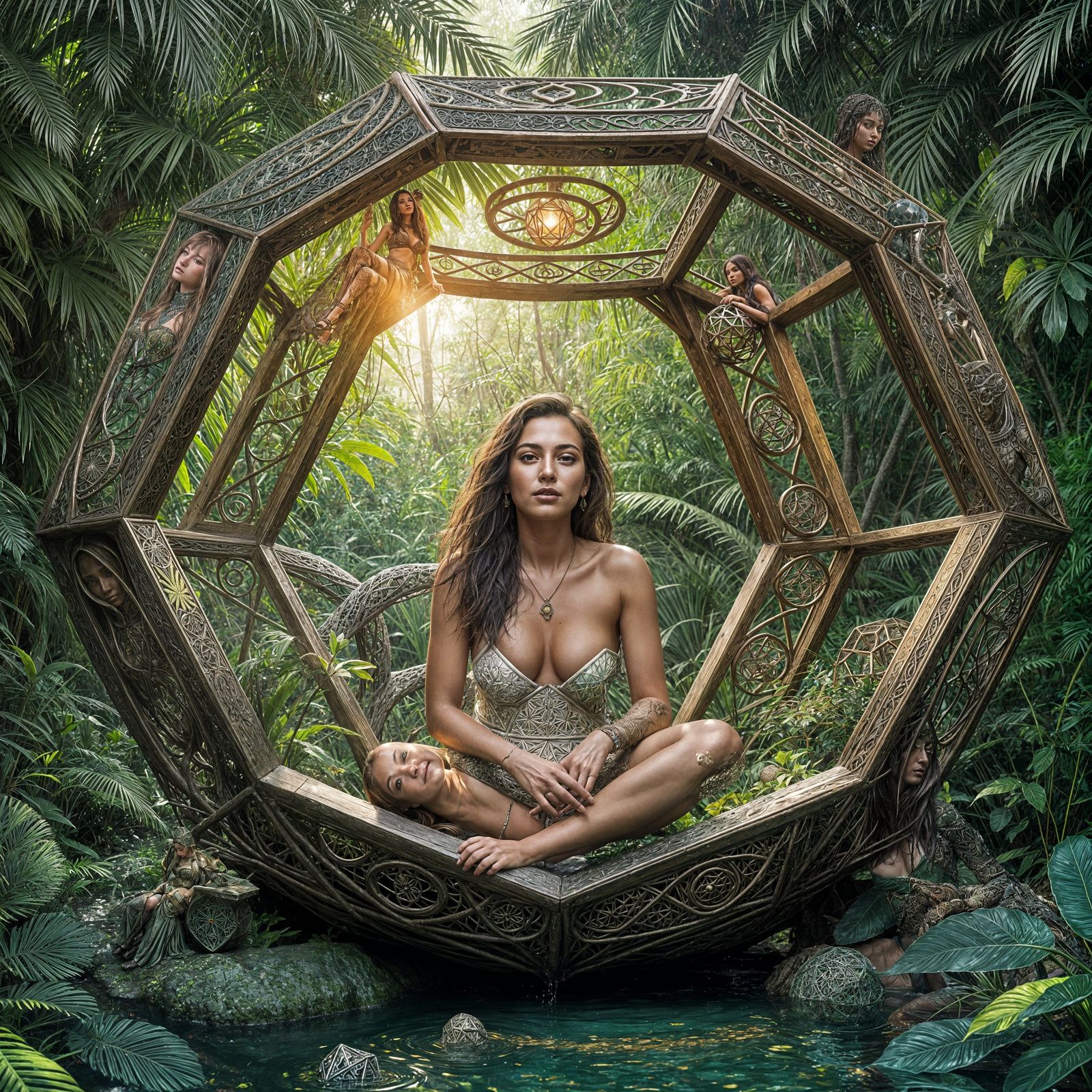 Hyperrealistic Dodecahedron Sanctuary