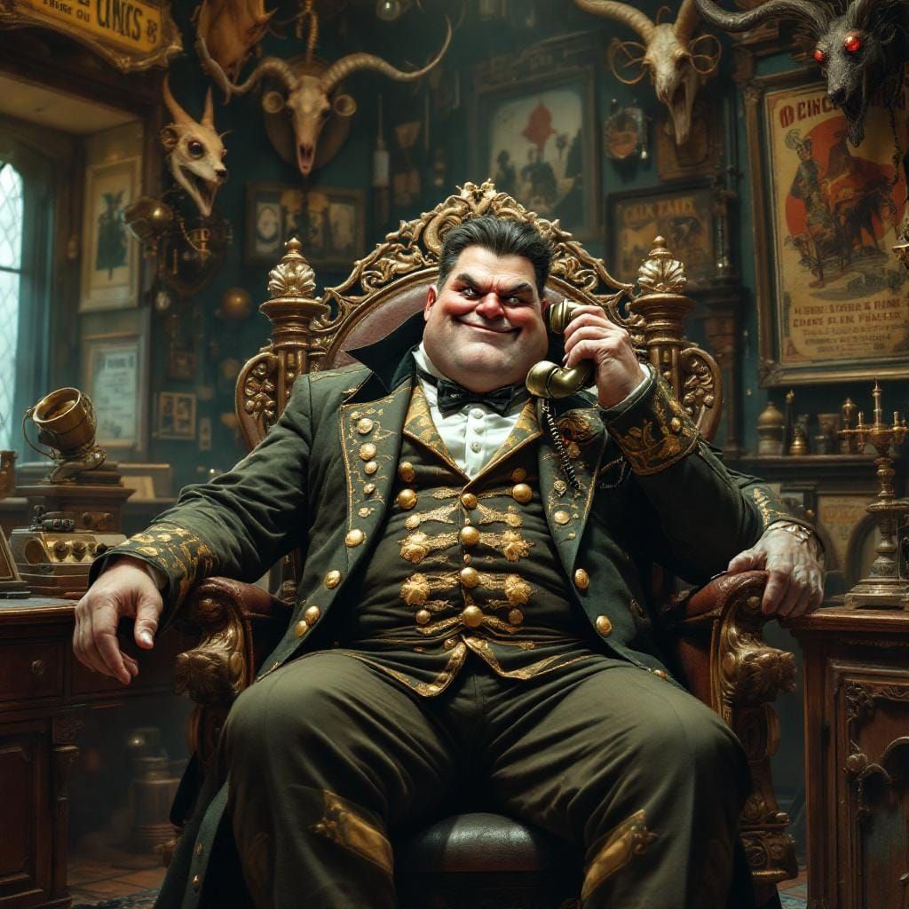 Ringmaster in Steampunk Circus Office