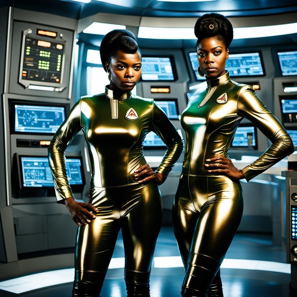 Two stunningly beautiful African women in super tight, trans...