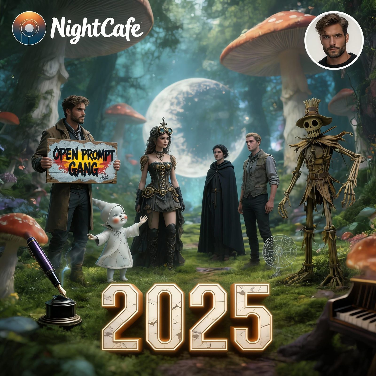 AI Art Collage: 2025 Creations Combined