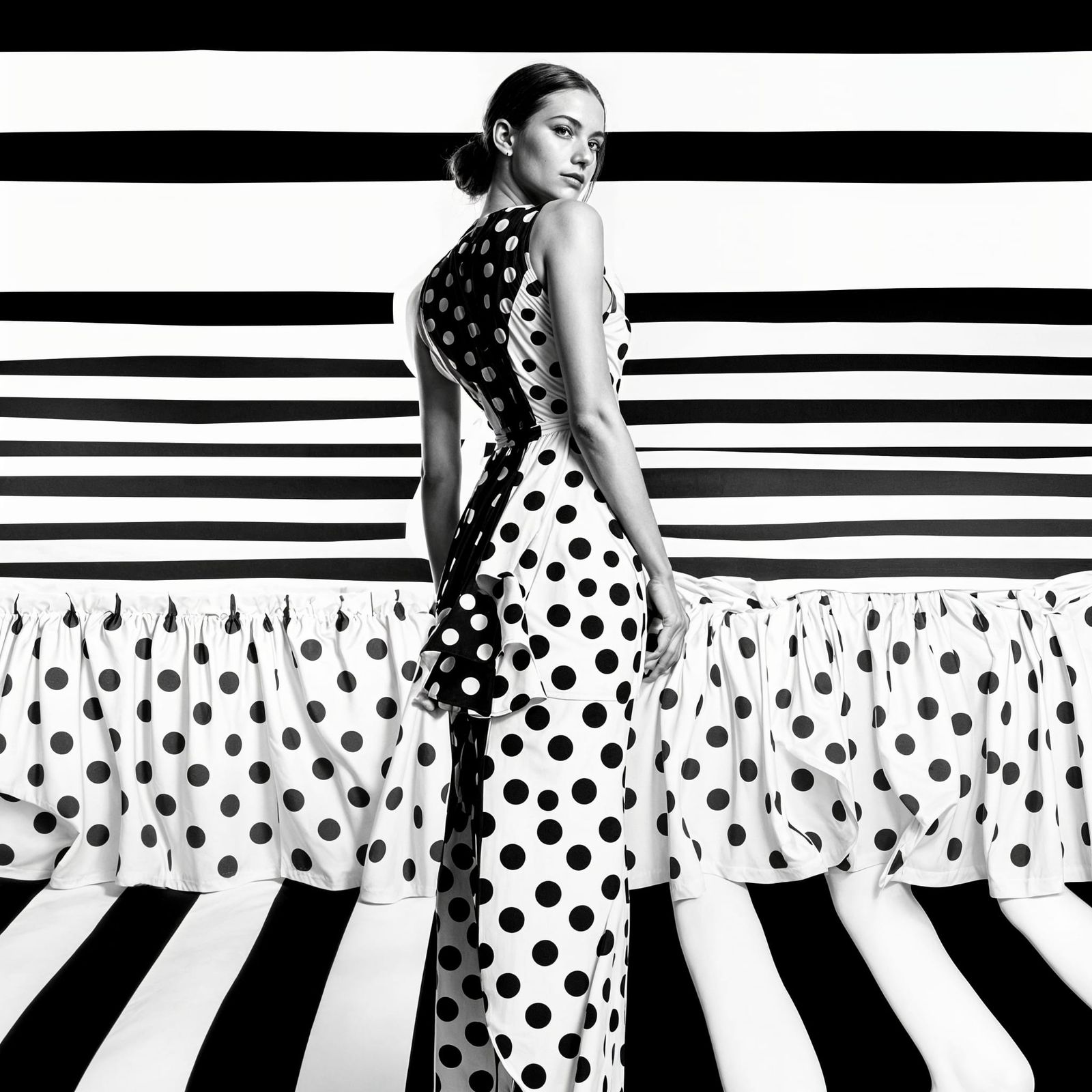 Polka Dot Triptych Dress Fashion