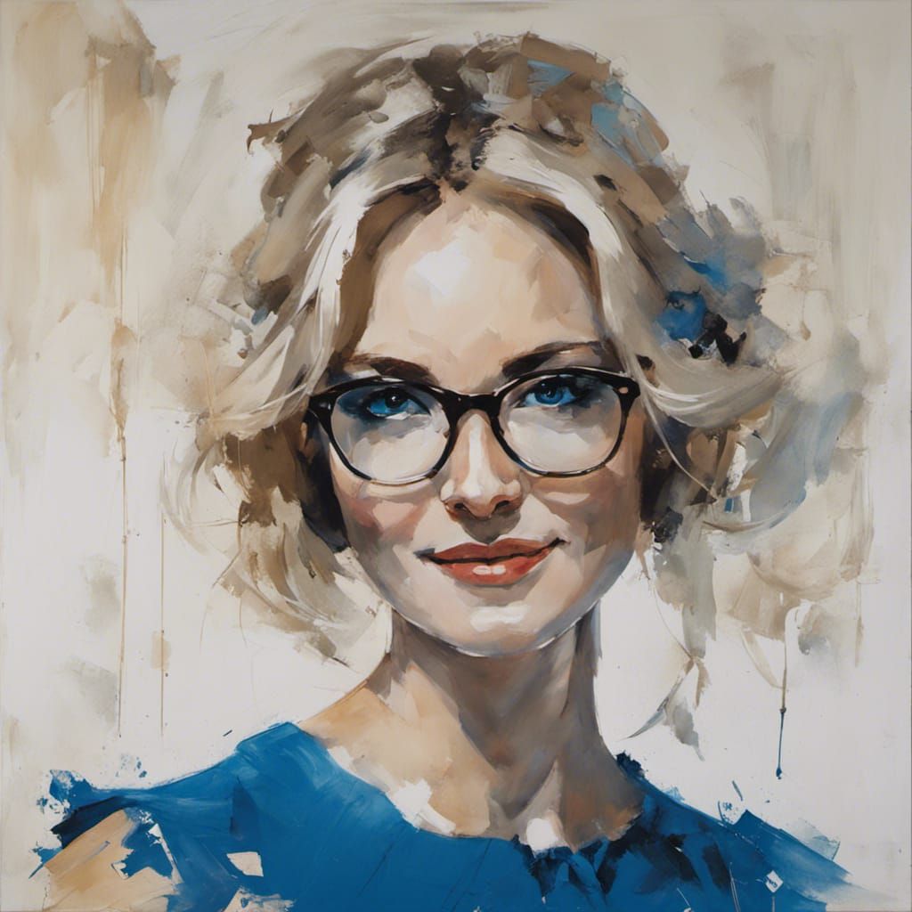 Ink Splash Portrait of a Beautiful Teacher