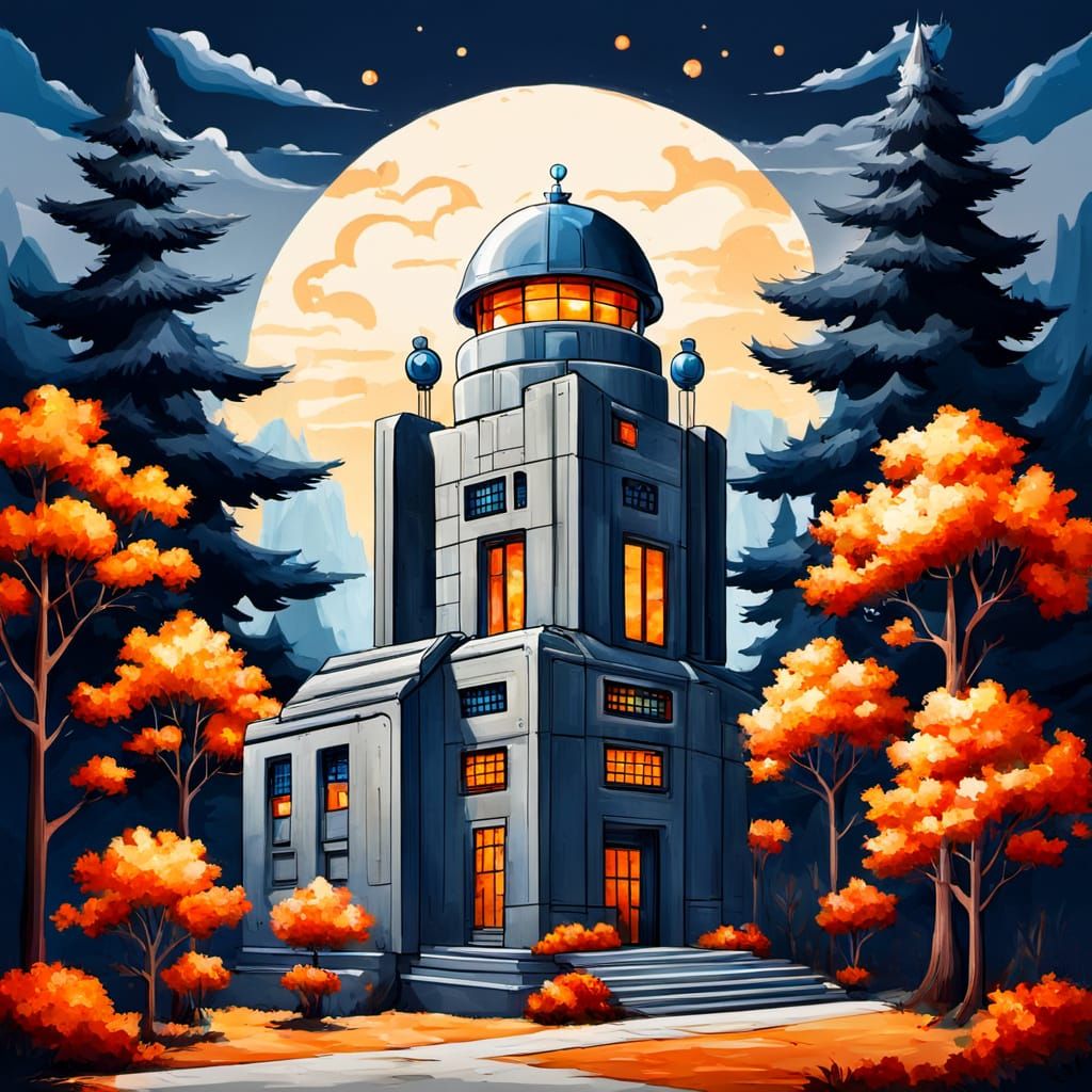 Mechanical Android in Futuristic Landscape