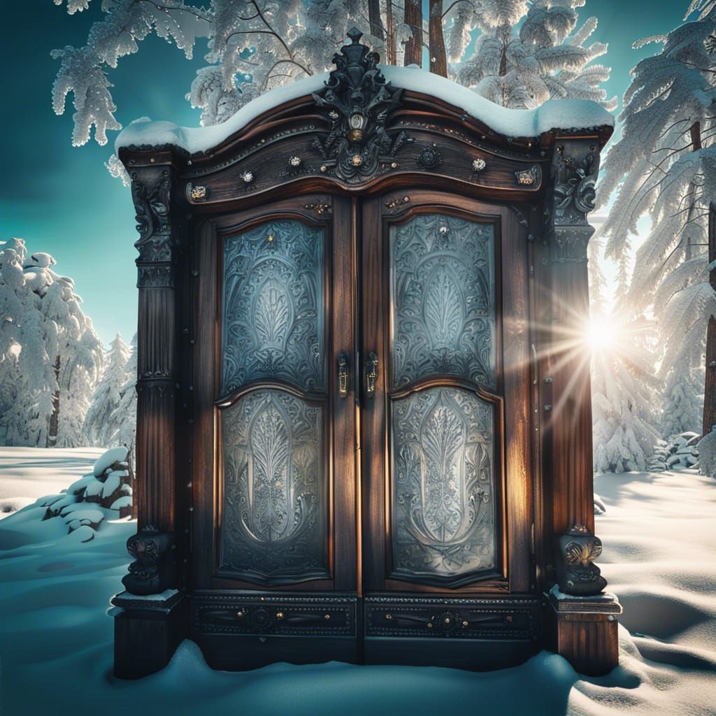 Narnia Winter World Through Victorian Wardrobe Door
