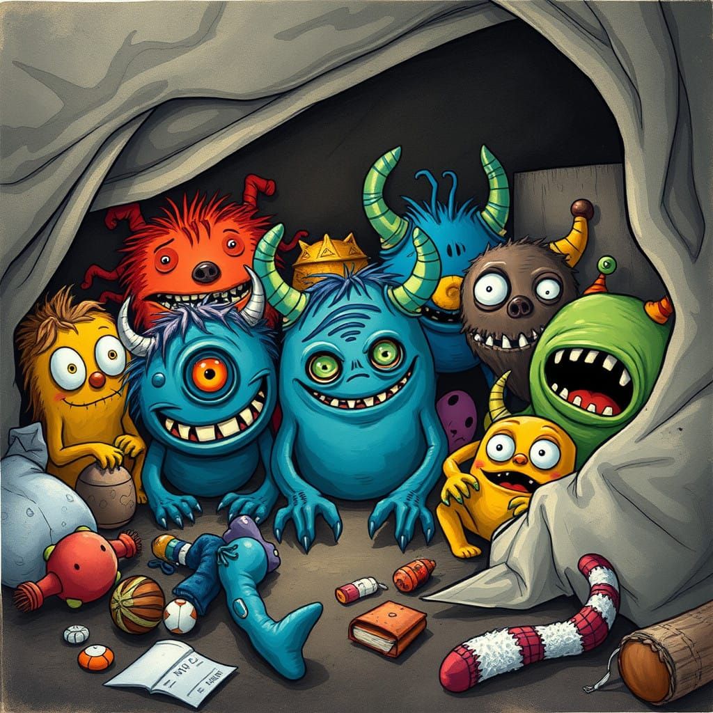 Whimsical Monsters in a Child's Bedroom