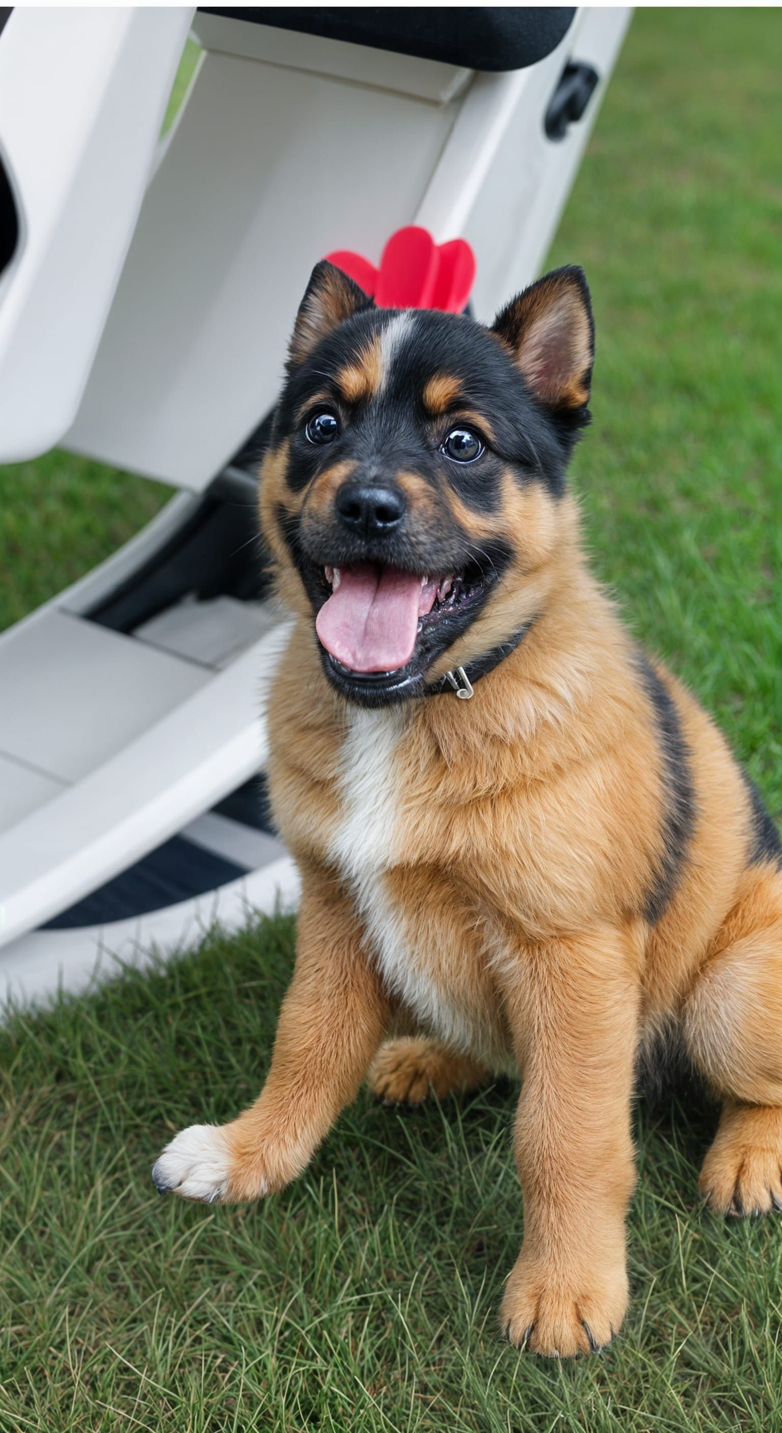 Joyful Puppy Portrait in Whimsical Watercolor Style
