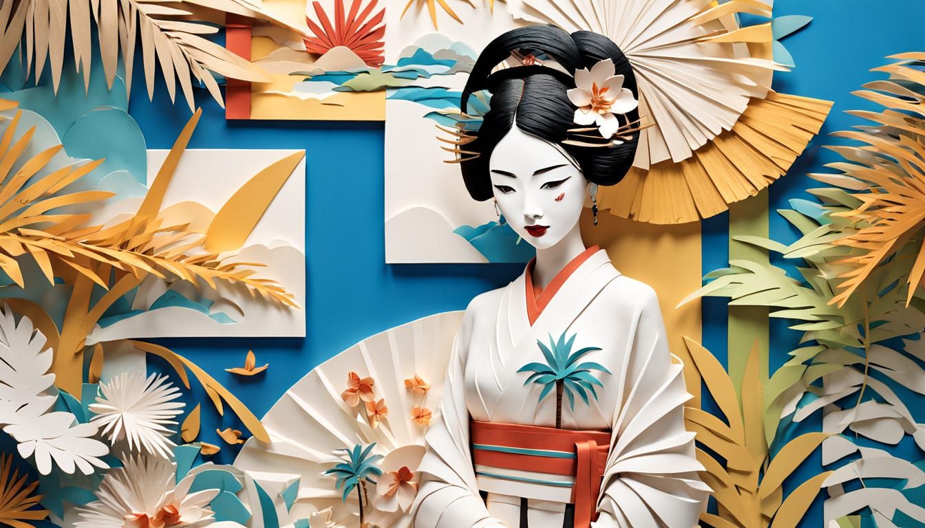 Geisha in Vibrant Industrial Oasis