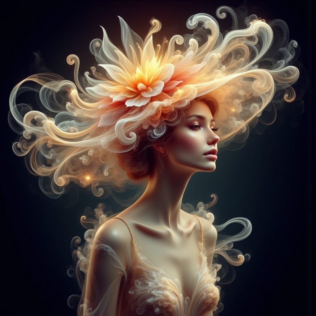Luminous Ethereal Hat with Golden Glow