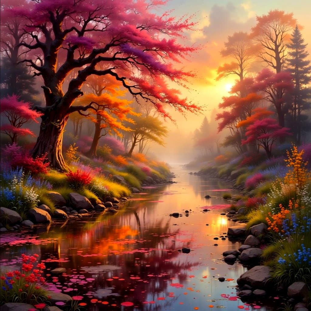 Radiant Morning Glow Painting