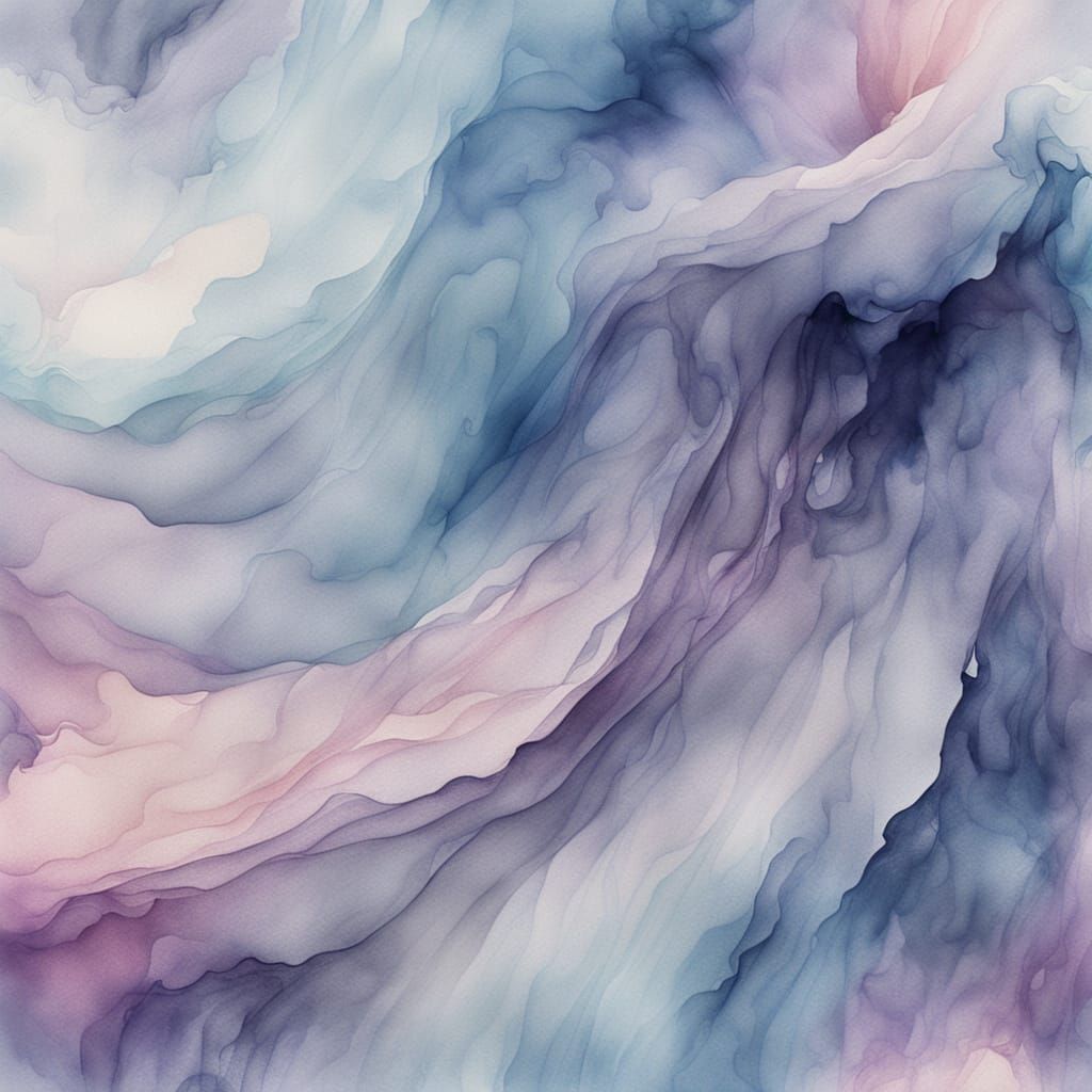 Ethereal Mist on Dress: Watercolor Art