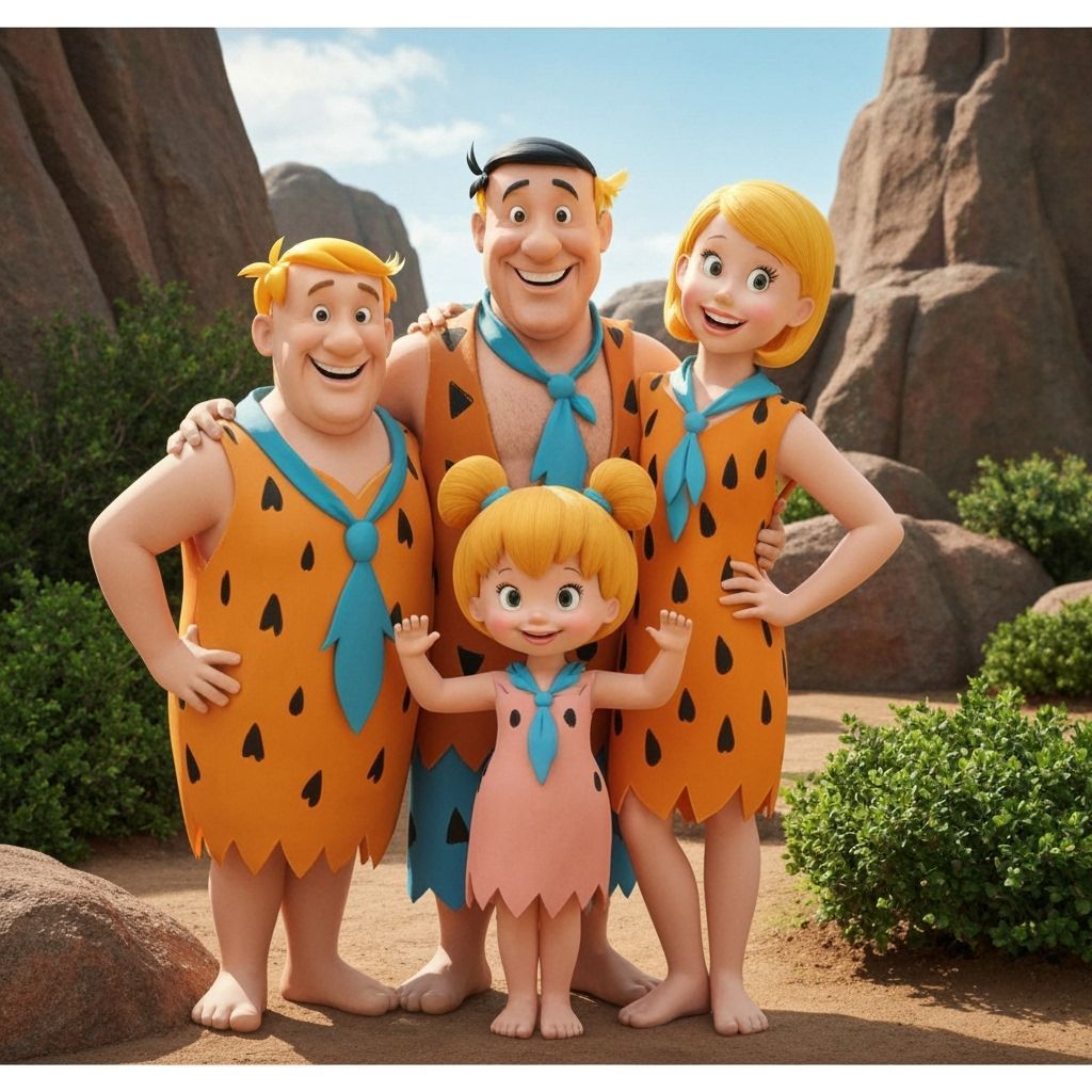The Flintstones Family in Photorealistic 8K Style