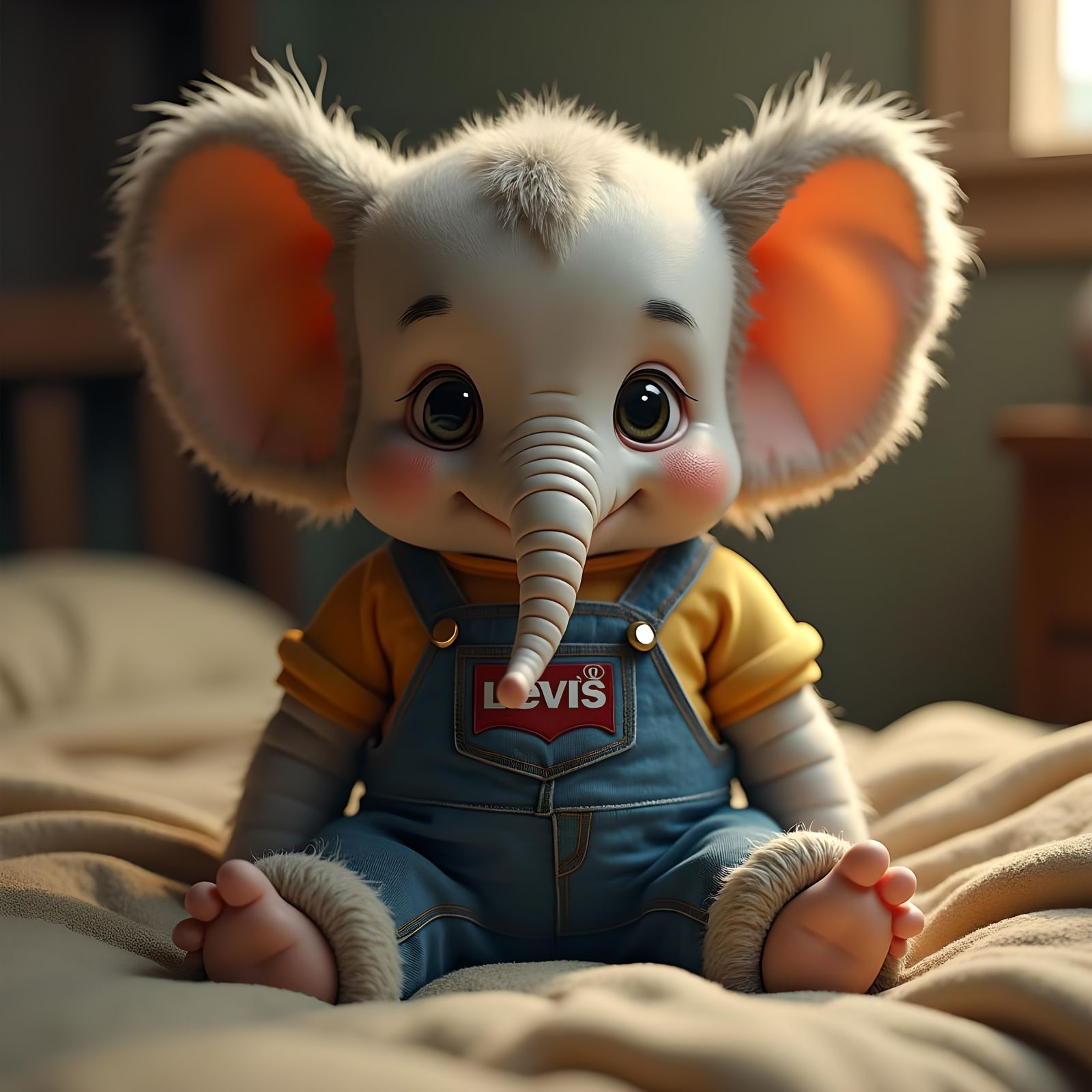 Elephant in Jeans: Digital Art Render