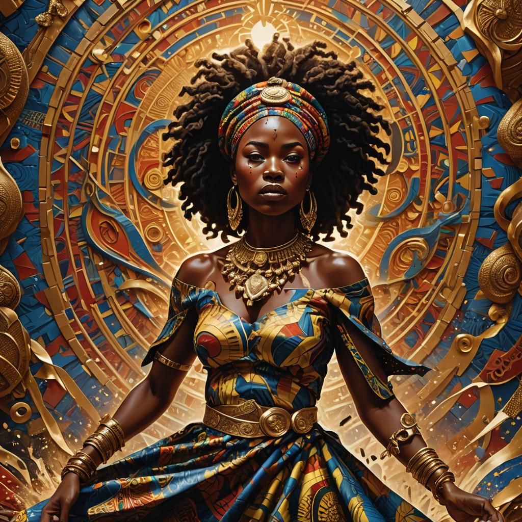 African Woman's Emancipation: Hyperrealistic Digital Art