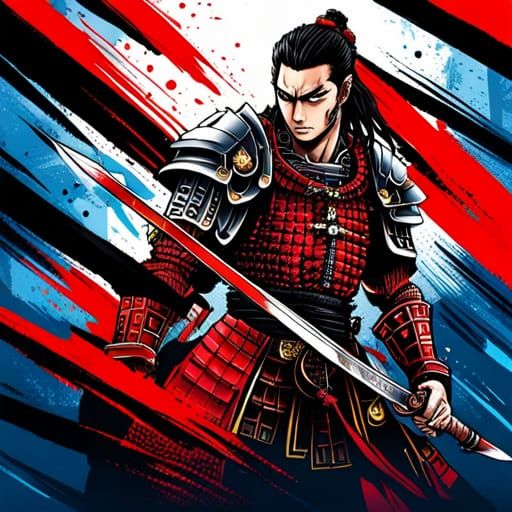 Anime Samurai in Deep Color