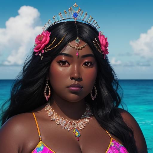 Ocean Portrait of Woman in Strawberry Bikini