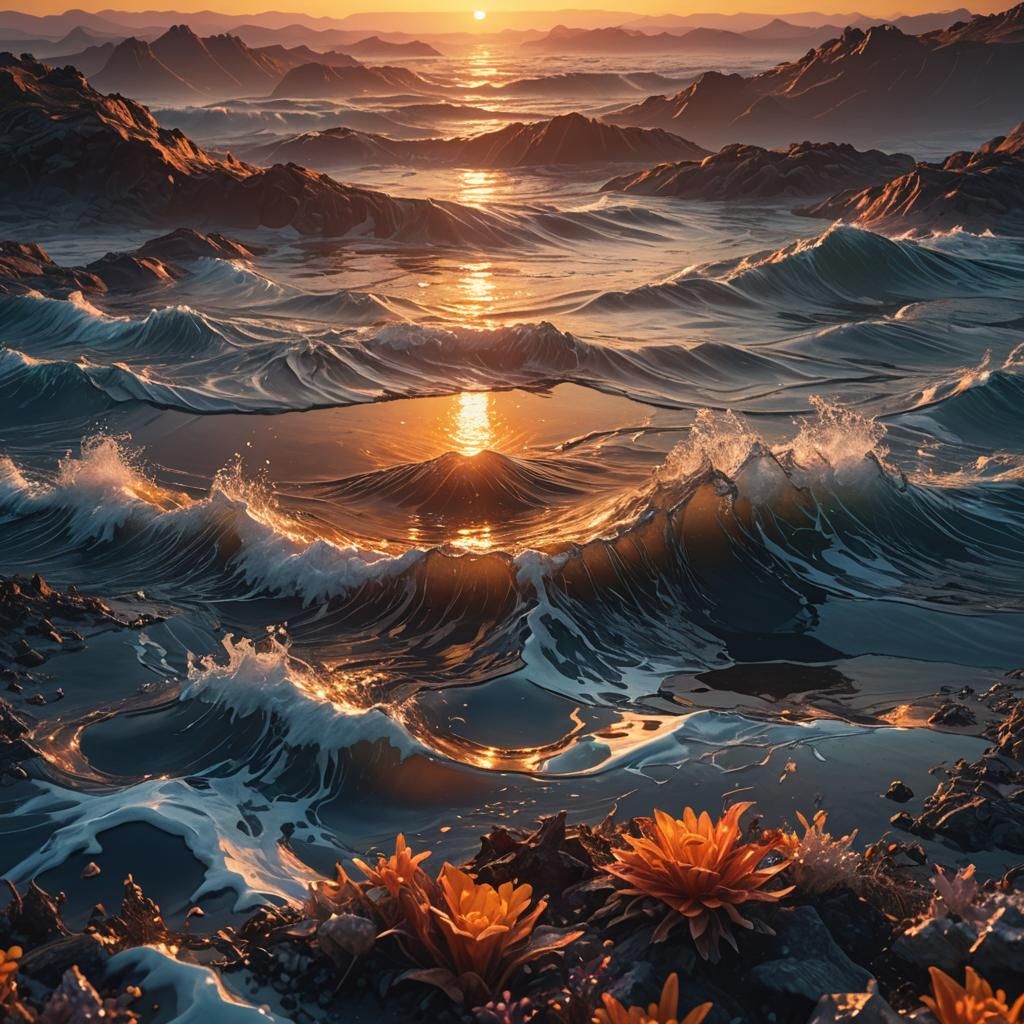 Create the most beautiful sunrise in the whole world 8k resolution concept art intricately detailed contrasting colors 6...