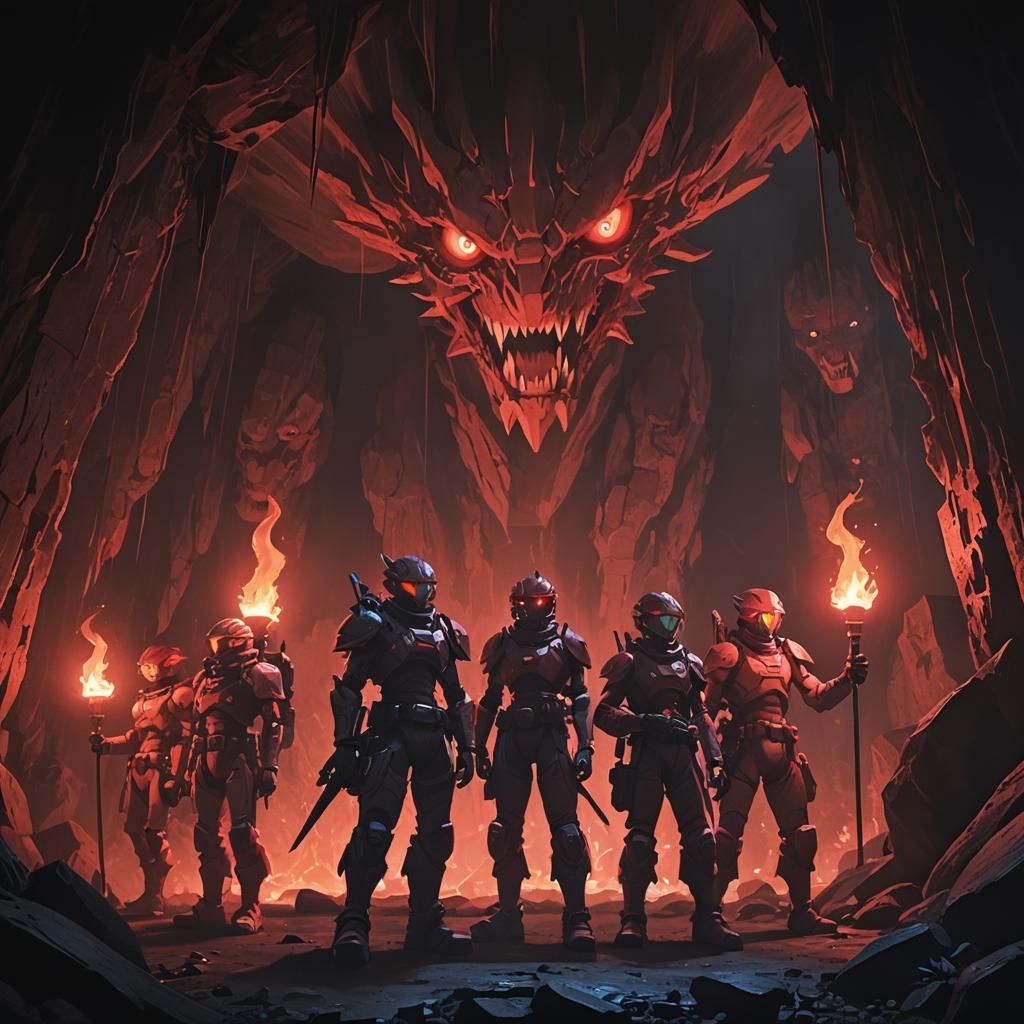 Gothic Fantasy Soldiers Conjure Dark Magic in Oil Painting