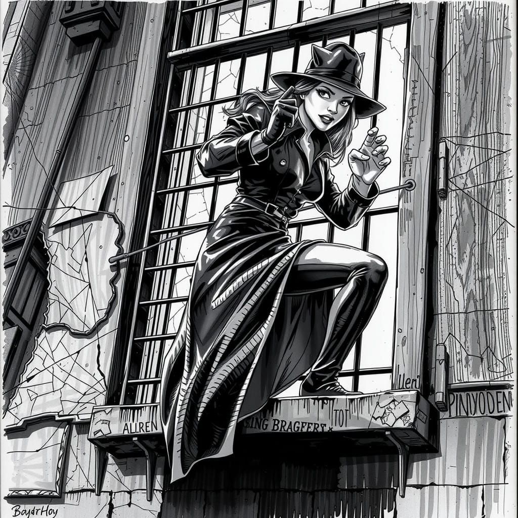 Gothic Cat Burglar in Sin City Style