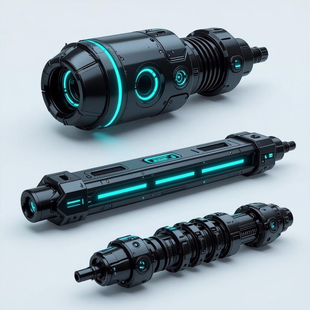 Sci-Fi Weapon Attachment Points in Industrial Style