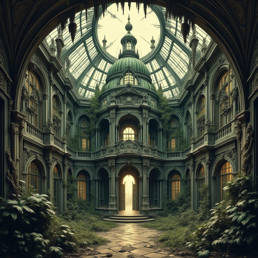 Eerie Gothic Greenhouse in Darkly Comedic Style
