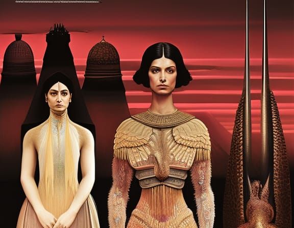 Egyptian Woman: Digital Art in Haeckel Style