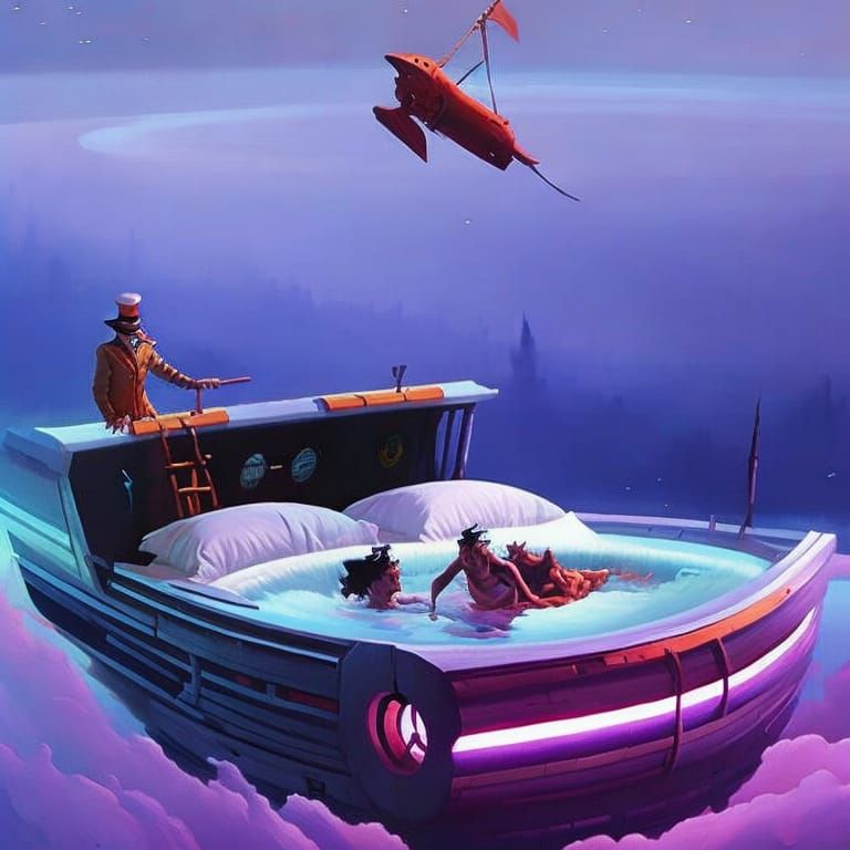 Magical Bed Soaring Through Space-Time Whirlpool