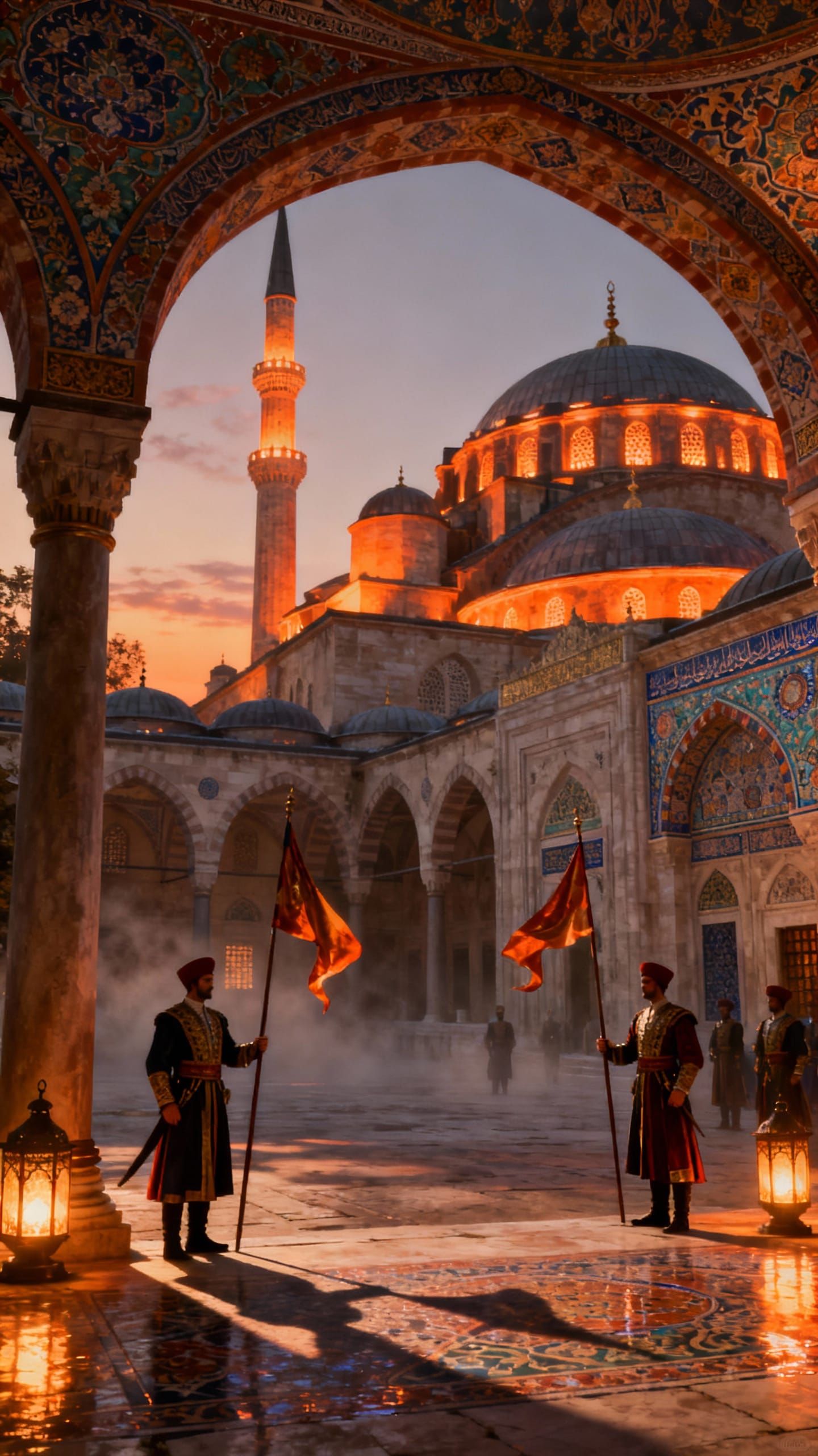 Ottoman Palace Courtyard at Twilight - Epic Digital Painting