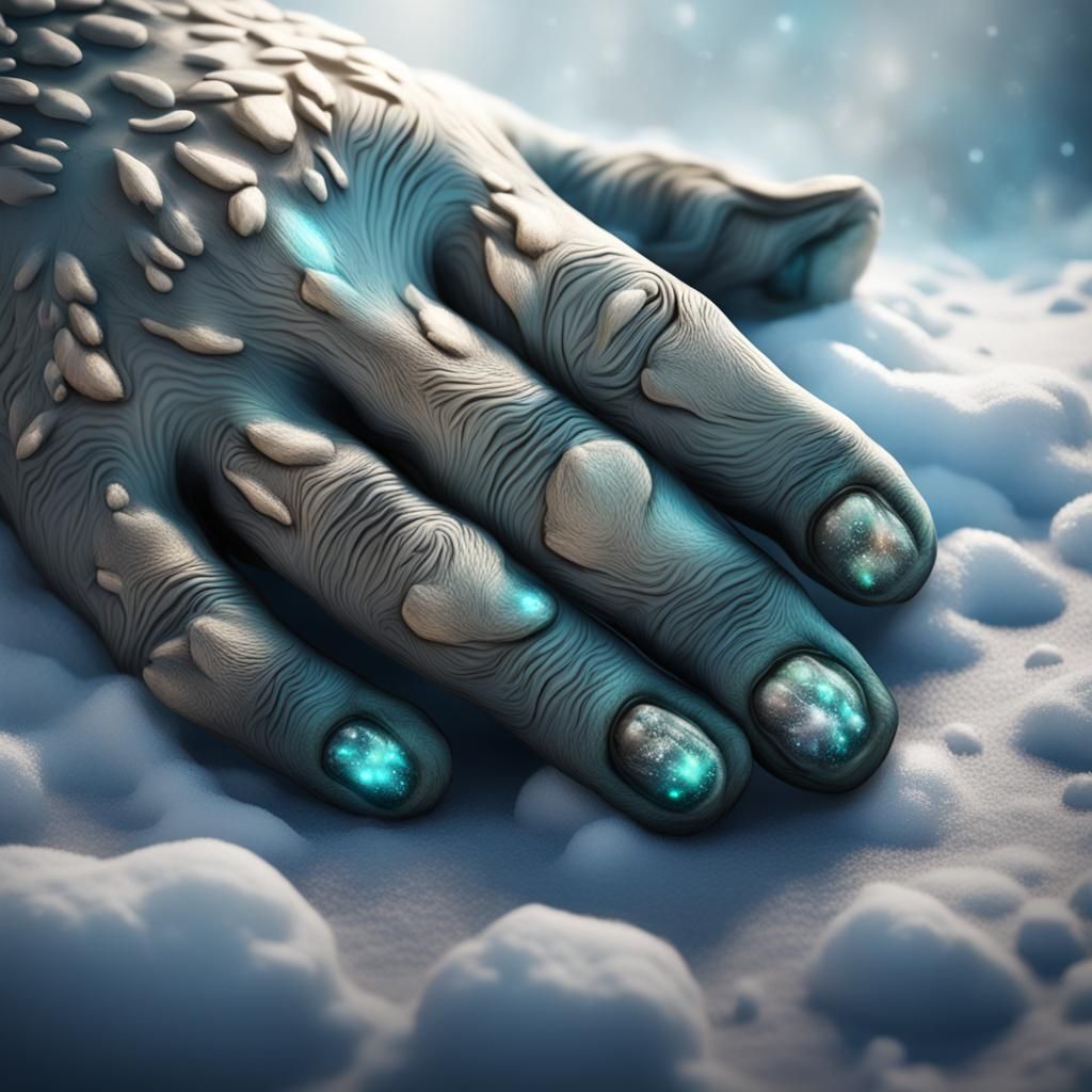 Polar Bear Paw Print: Detailed Matte Painting