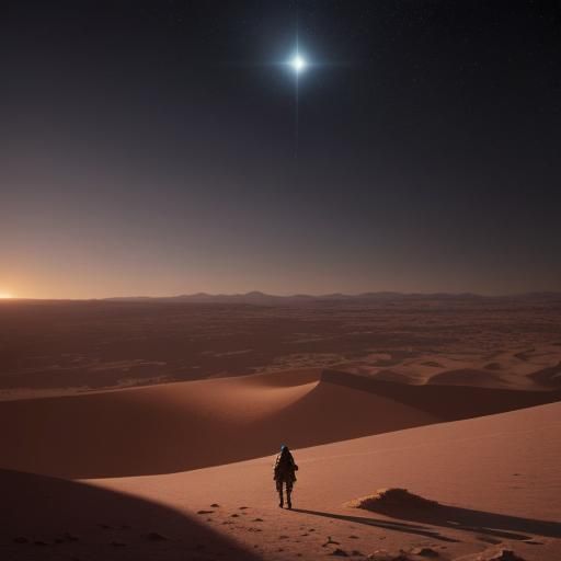 Star of Bethlehem over Desert Landscape