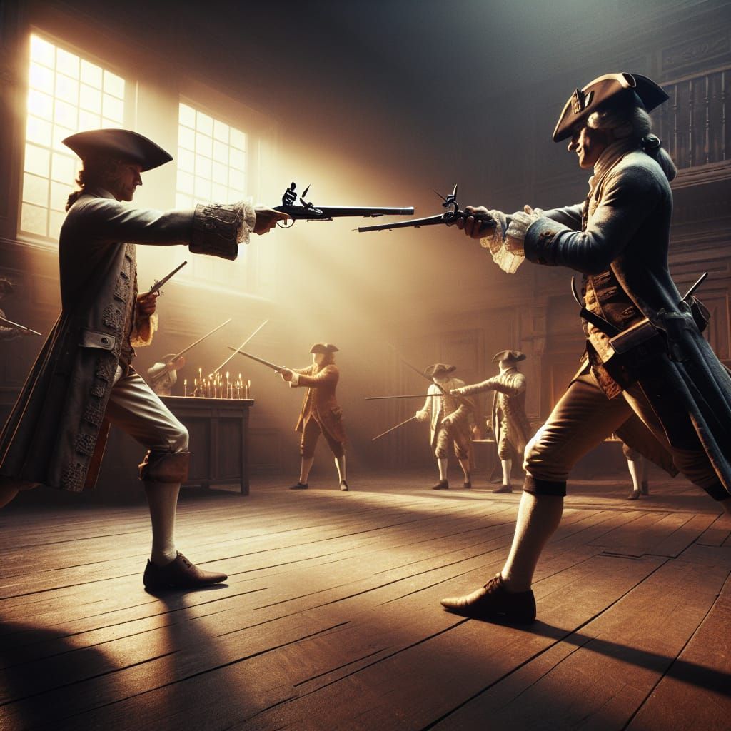 18th Century Duel in Hyperrealistic Digital Painting
