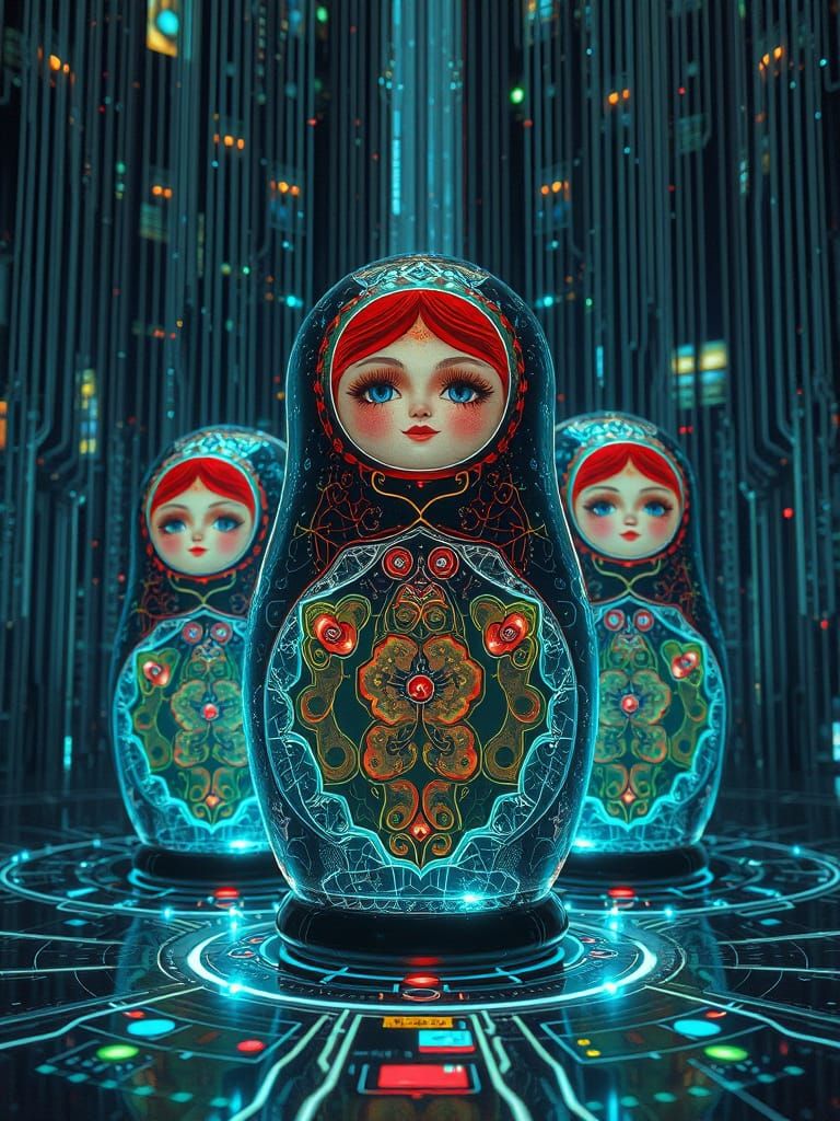 Giant Cutaway Cyber Matryoshkas
