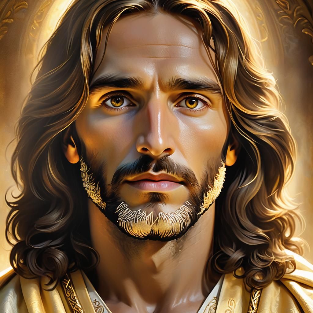 Jesus Christ Portrait in Sacred Realism Style