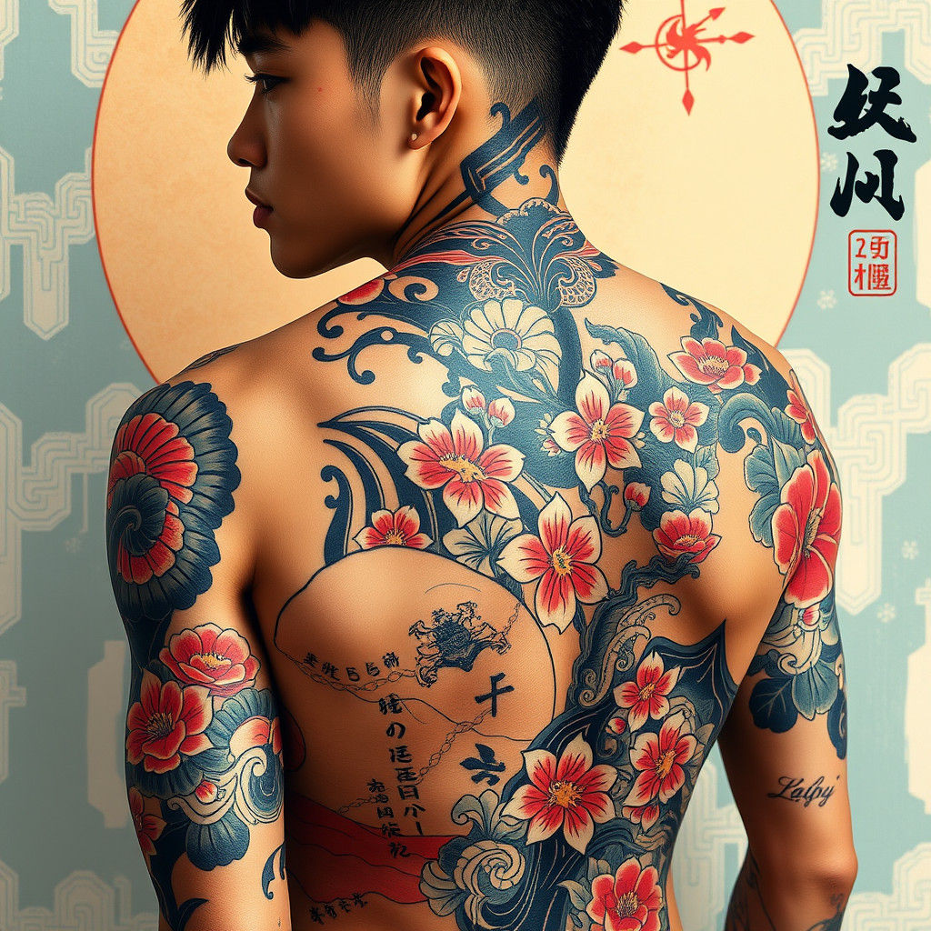 Tattooed Man: Japanese Art Meets Street Style