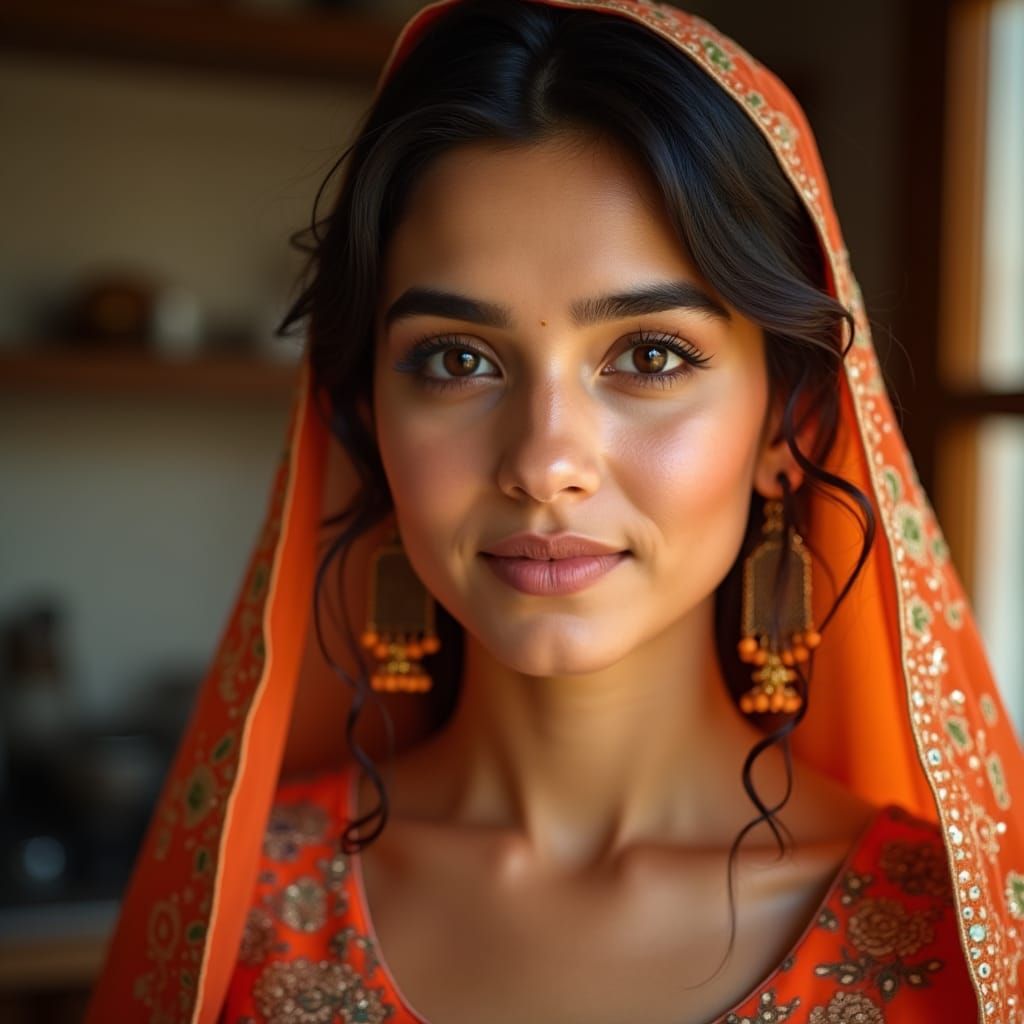 Captivating Portrait of Woman in Qameez Shalwar