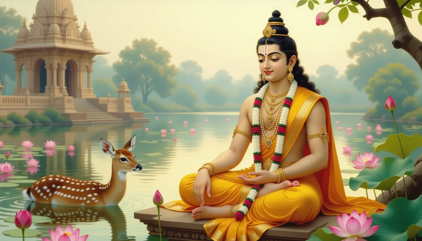 Prince Buddha in Ornate Attire, Classical Indian Style