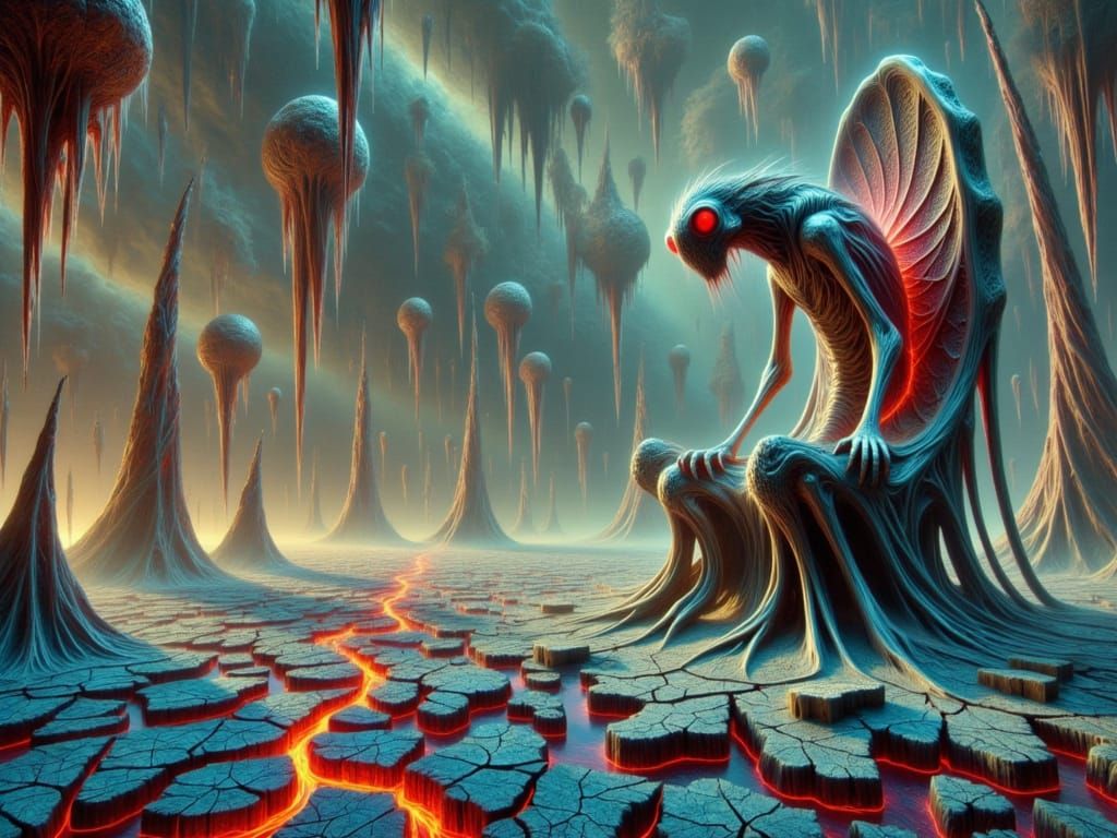 Apex Predator Skull Throne in a Haunting, Ethereal Setting