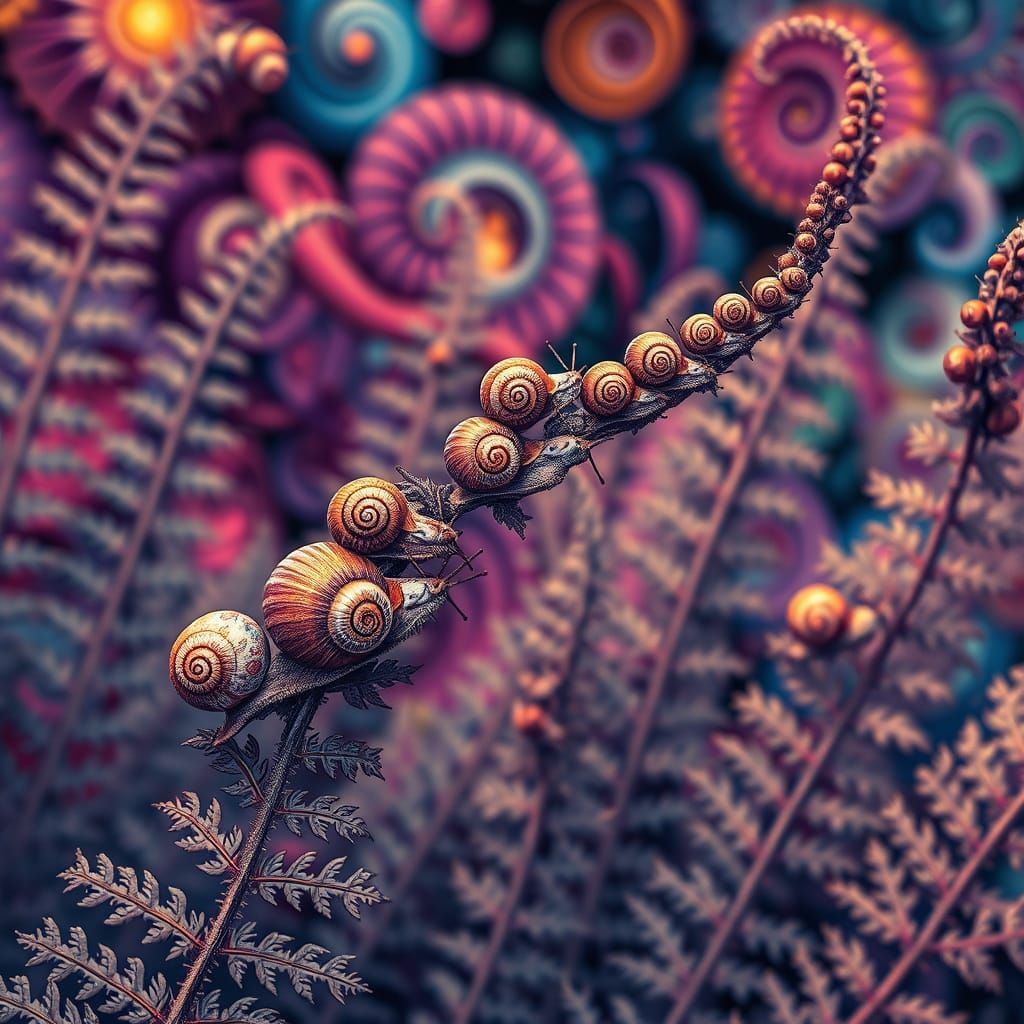 Snail Ascension in Whimsical Fractal Landscapes