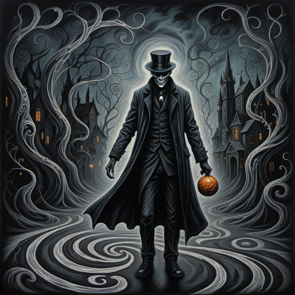 Gothic Character Enters Whimsical Chalk World