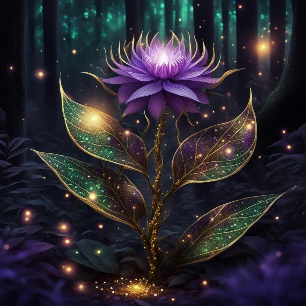 Purple Beauty in a Clearing in the Forest