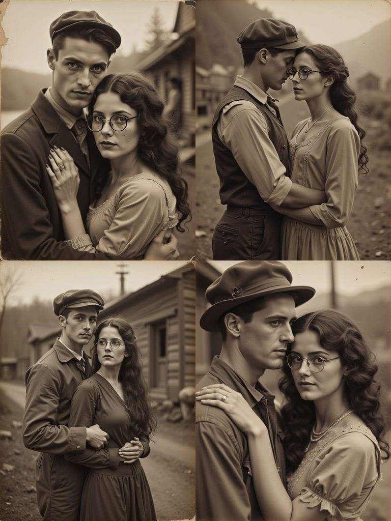 1920s Appalachian Couple in Spring Village