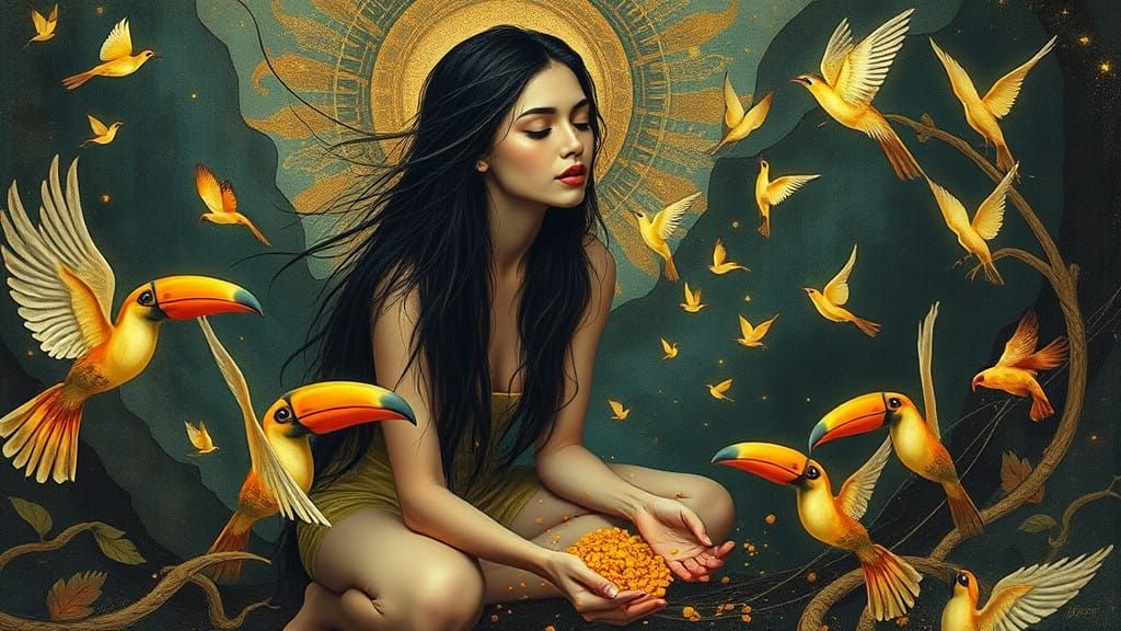 Woman Embodies Fortitude Amidst Indonesian Paradise Birds in...