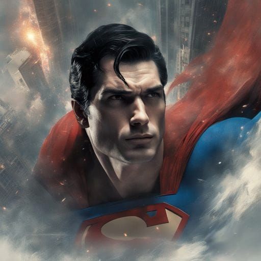 Superman in Flight: Digital Illustration