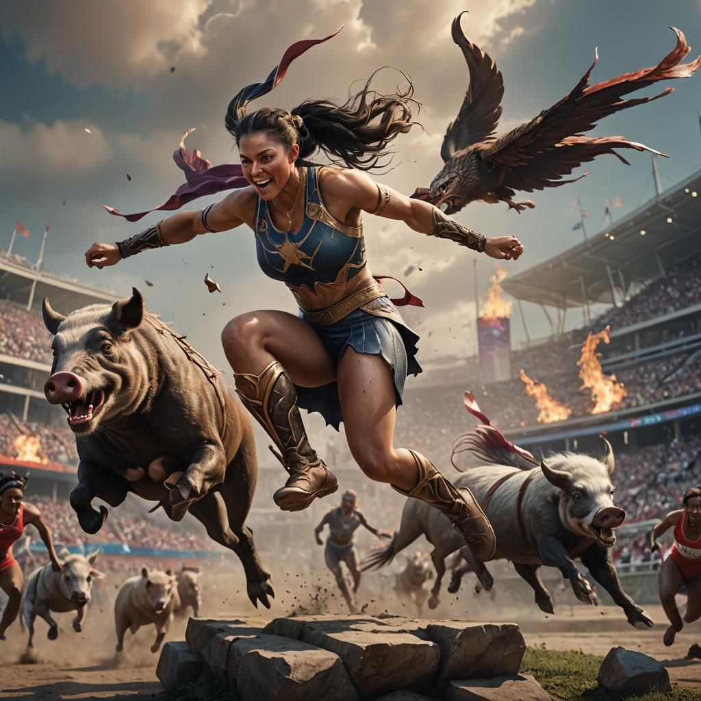 One-Legged Woman Hurdles Hog at Olympics