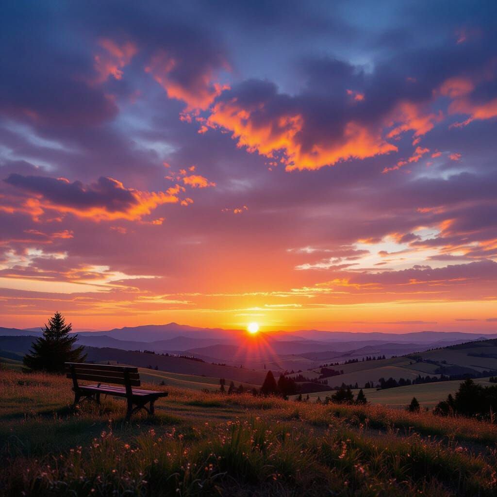 Vivid Sunset Sky Opens with Warm Colors
