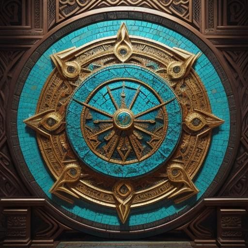 Ancient Mosaic Depicting Epic Deeds in Byzantine Style